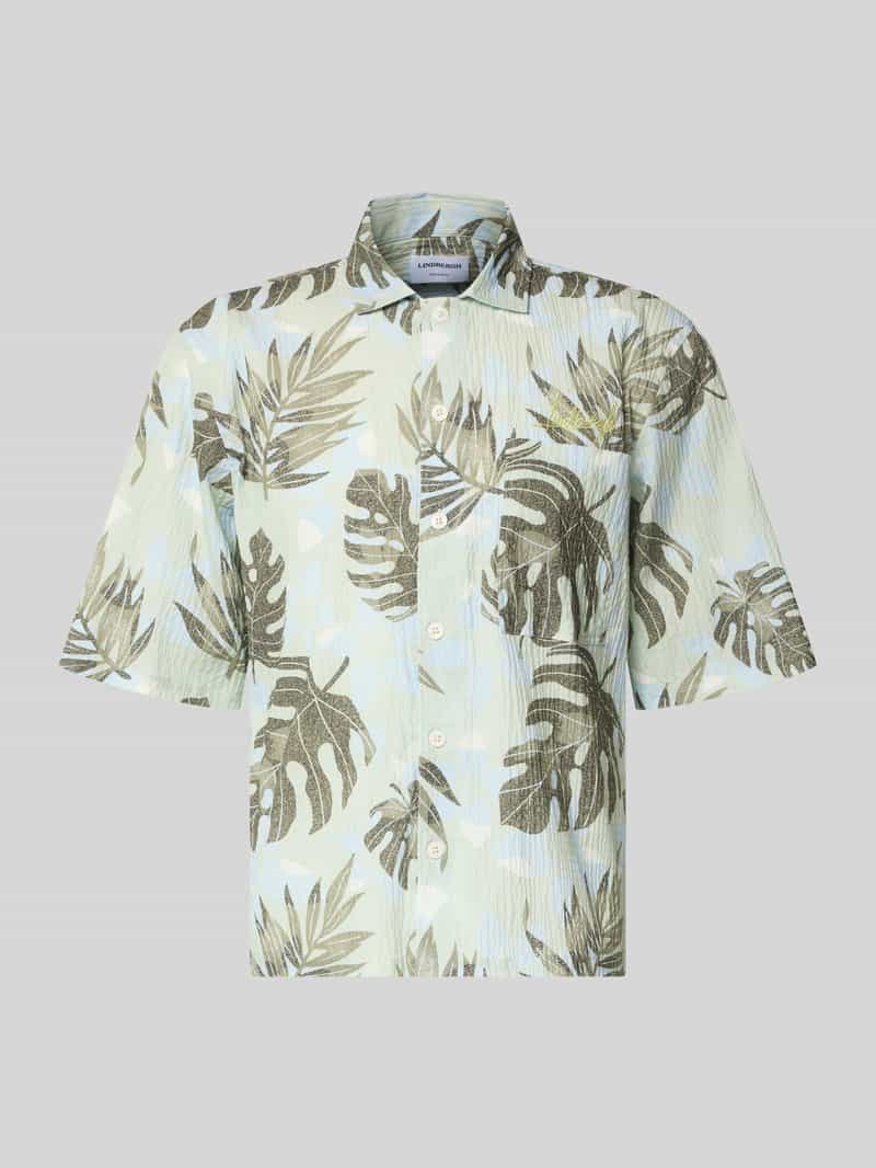 Koszula casual o kroju relaxed z kwiatowym nadrukiem allover