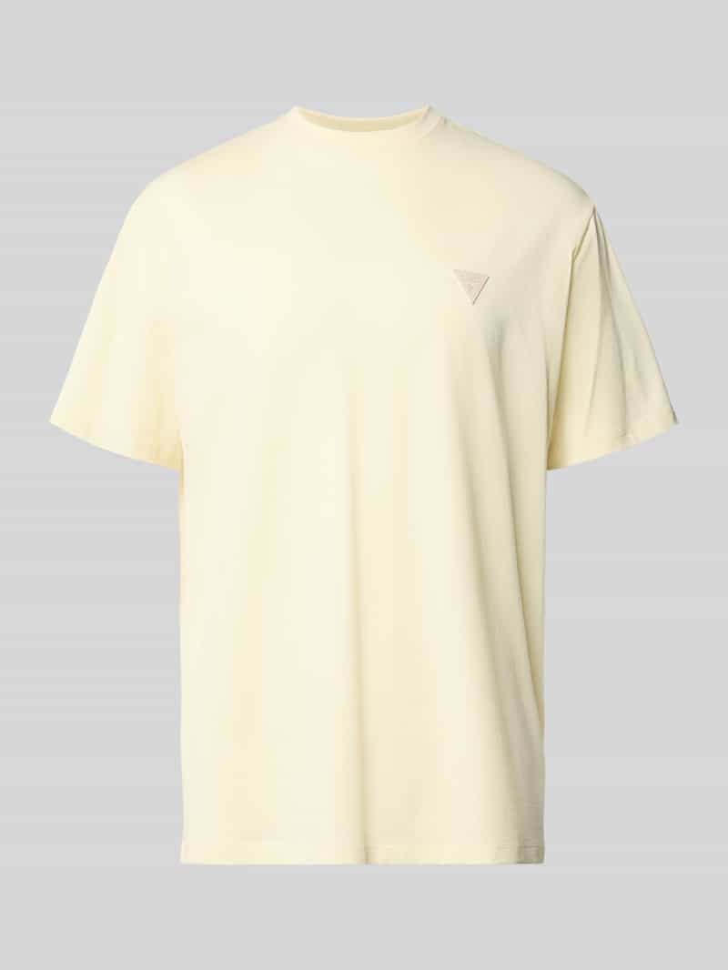 t-shirt z logo i okrągłym dekoltem