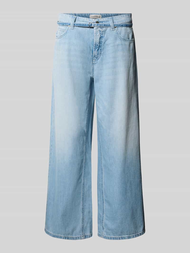 krój regular fit krój loose fit dżinsy z czystej bawełny model 'PALAZZO'