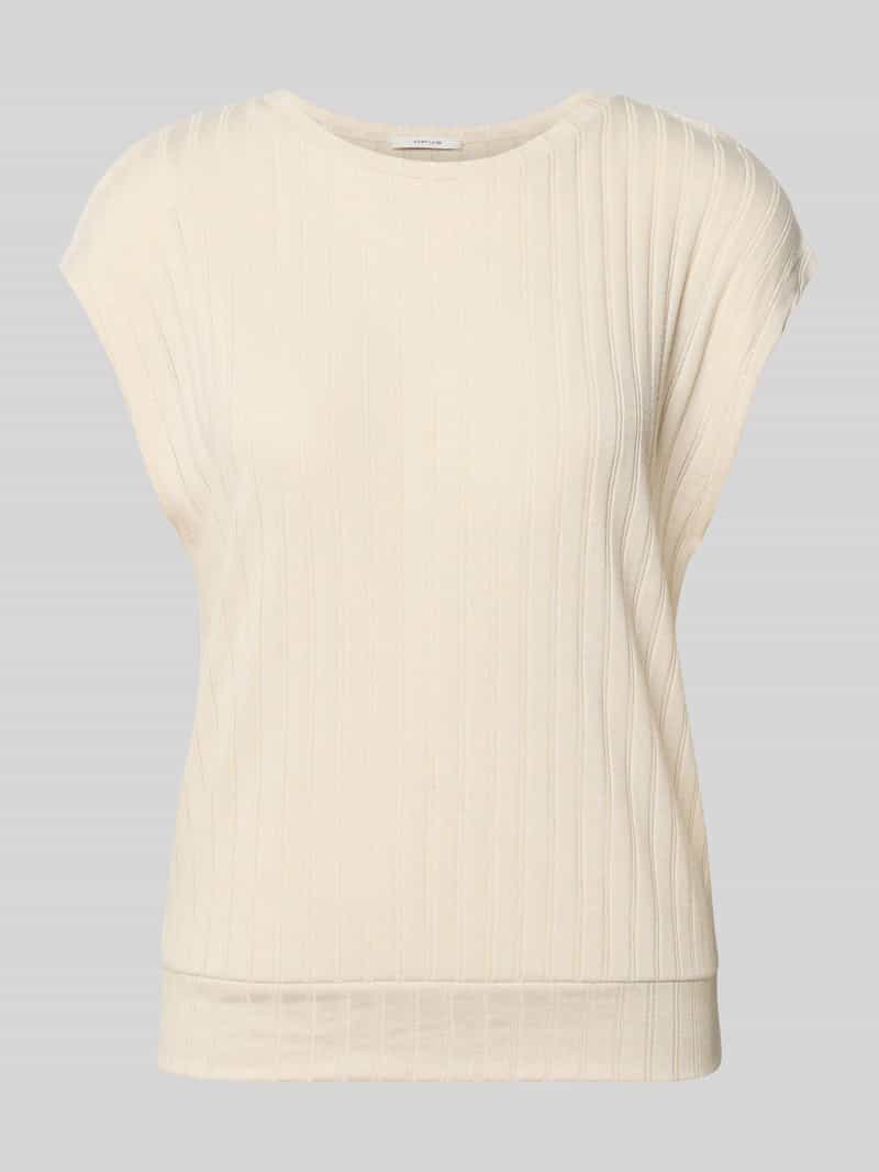 T-shirt z mieszanka wiskozy z fakturowanym wzorem model 'Sapino'