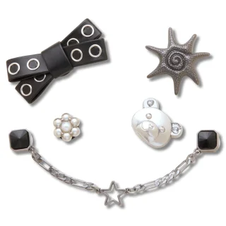Zestaw 5 przypinek Silver Cutie Punk 5 Pack 10018204 (CR420-a) Crocs