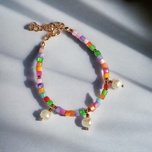 Bransoletka : summer collection : muszla i perły