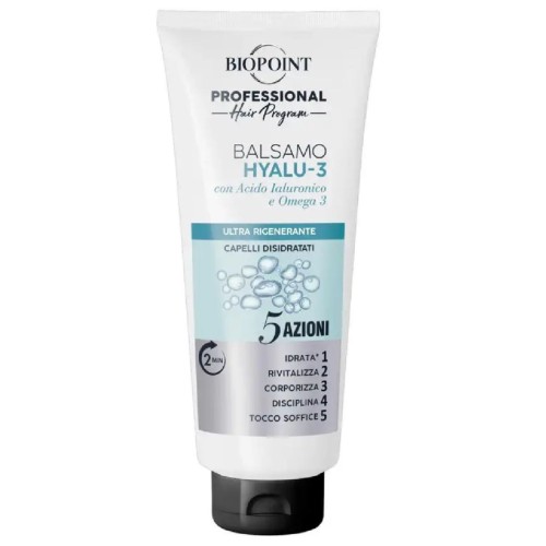 Balsam do włosów Biopoint Hyalu-3 z kwasem hialuronowym i kwasami Omega 3 (350 ml)