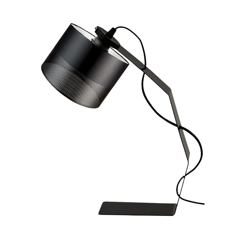 Lampka nocna na biurko lampa biurkowa LED z abażurem walec BLACHA