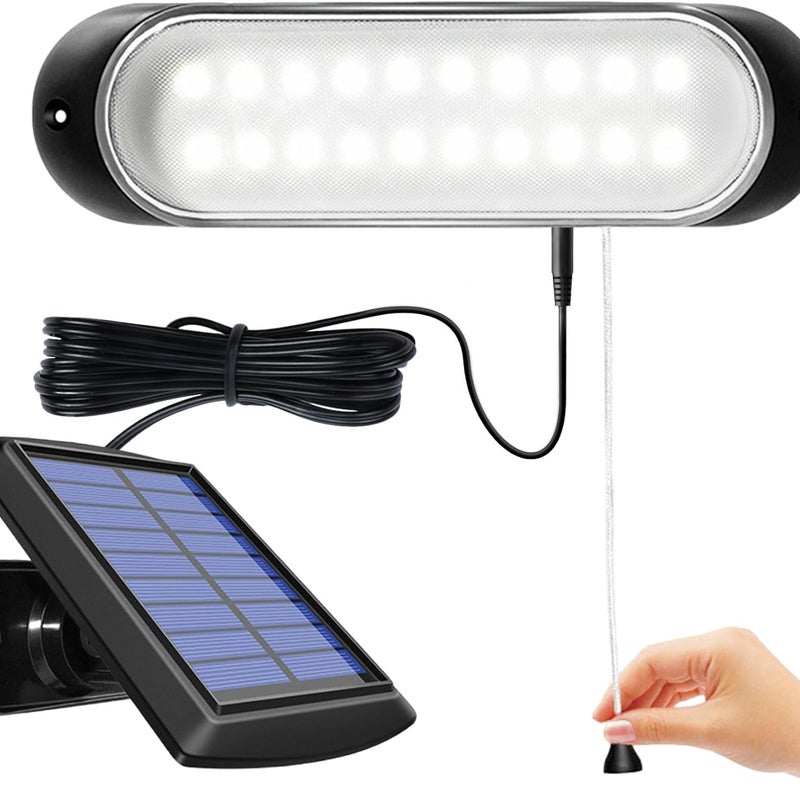 Wisząca lampa solarna do użytku wewnątrz i na zewnątrz, IP65, wodoodporna, 20 diod LED, lampa solarna do montażu na ścianie z linką sterującą