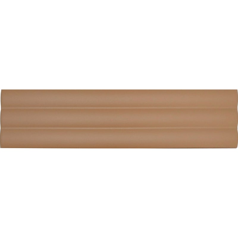 Matowa płytka ścienna z reliefem, brązowa, Acanto 10x40 cm Reeded Almond