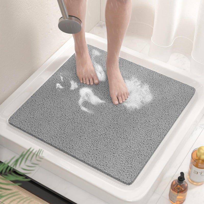 Mata prysznicowa antypoślizgowa, 53x53 cm, mata łazienkowa antypoślizgowa bez przyssawek, miękka mata łazienkowa z PVC luffa do łazienki, do sus