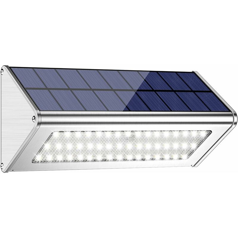48 diod LED do oświetlenia zewnętrznego na energię słoneczną, 1 sztuka, ciepłe białe światło, obudowa ze stopu aluminium, wodoodporność IP65, radarowy