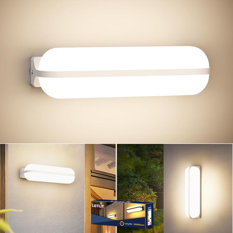 Kinkiet wewnętrzny LED, biały – 1 sztuka, 20 W, 2000 lm, lampa ścienna zewnętrzna, 4000 K, oświetlenie w górę i w dół, IP65