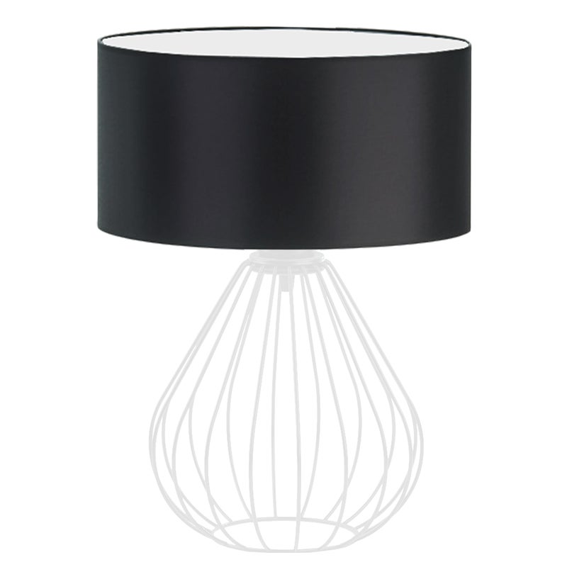 Lampka nocna na biurko lampa biurkowa druciana LED z abażurem walec 30 cm KONWALIA