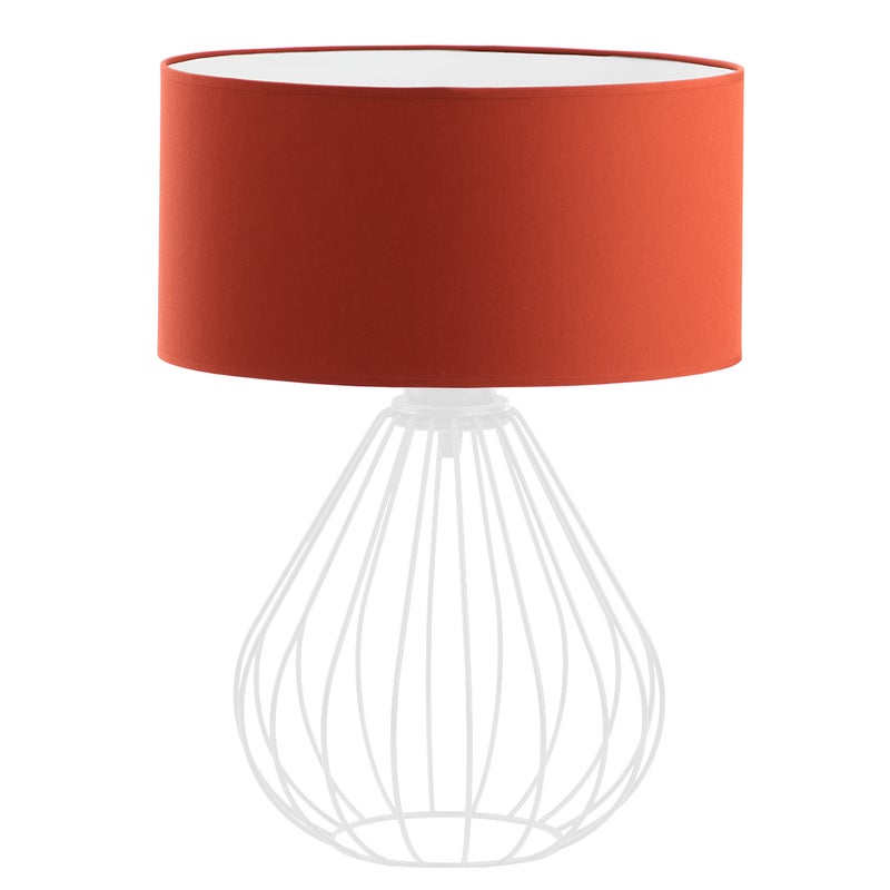 Lampka nocna na biurko lampa biurkowa druciana LED z abażurem walec 30 cm KONWALIA