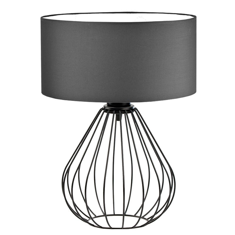 Lampka nocna na biurko lampa biurkowa druciana LED z abażurem walec 30 cm KONWALIA