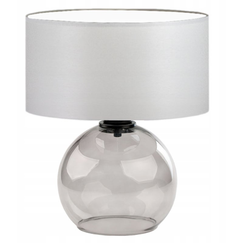 Lampka nocna na biurko lampa biurkowa szklana LED z abażurem walec 30cm PIENA
