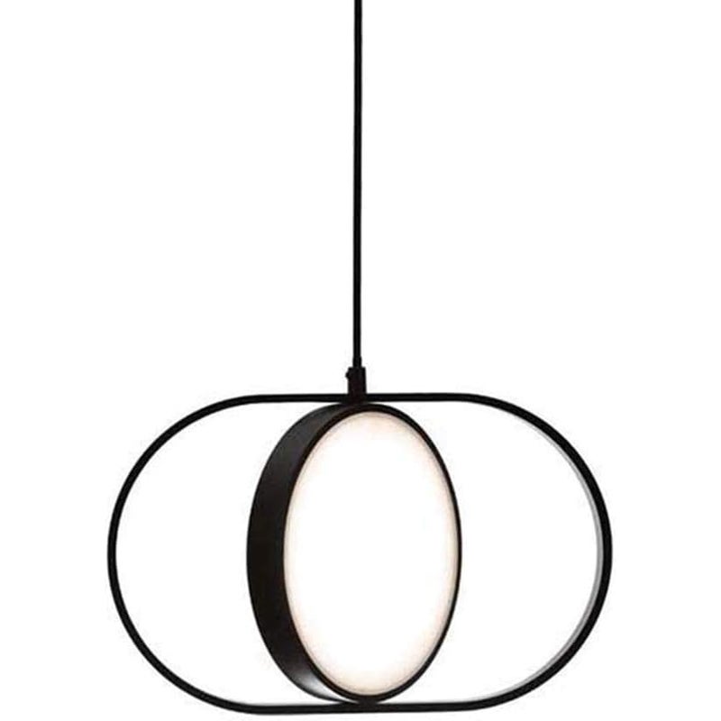 Nowoczesny owalny, okrągły żyrandol, geometryczna lampa wisząca LED, 12 W, odpowiednia do salonów, jadalni i czytelni, ciepła biel/niebieskość.