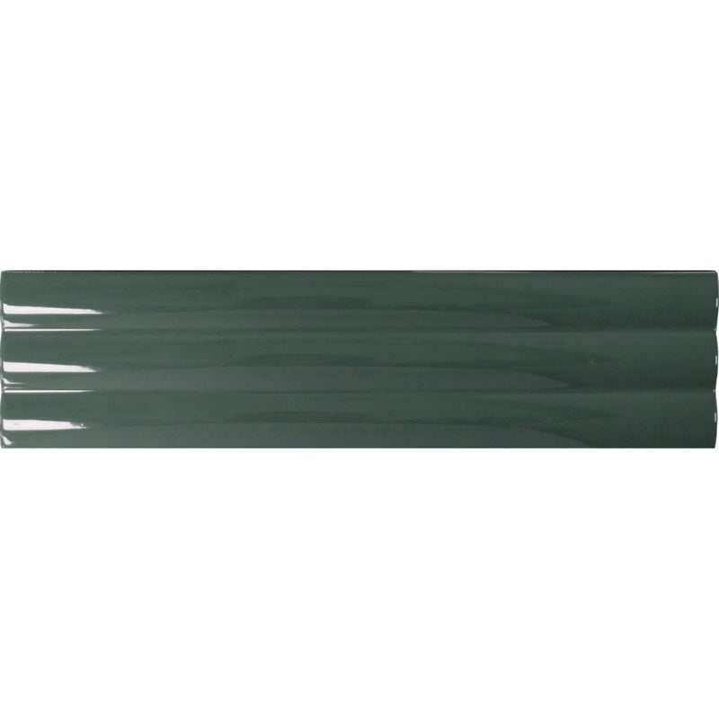Błyszcząca płytka ścienna z reliefem, niebieska, **Acanto 10x40 cm Reeded Baltic Blue**