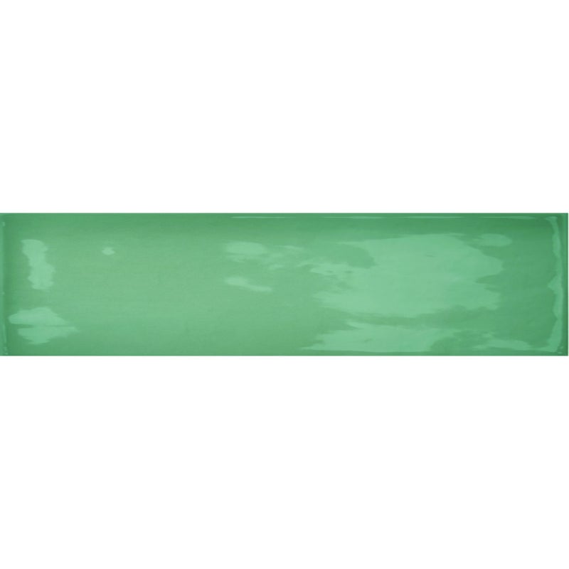 Błyszcząca okładzina ścienna miętowa 7,5x30 cm Borriana Mint