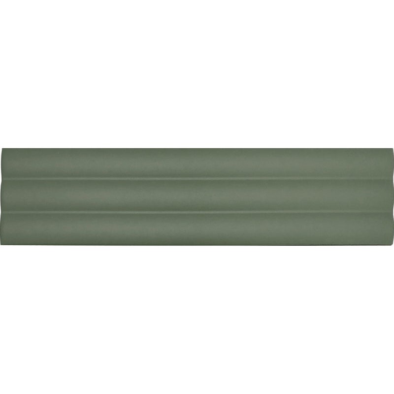 Matowa płytka ścienna z reliefem, zielona, Acanto 10x40 cm Reeded Olive
