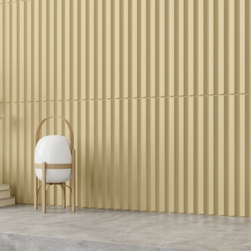 Matowa płytka ścienna z reliefem, zielona, **Acanto 10x40 cm V-Ribbed Khaki**