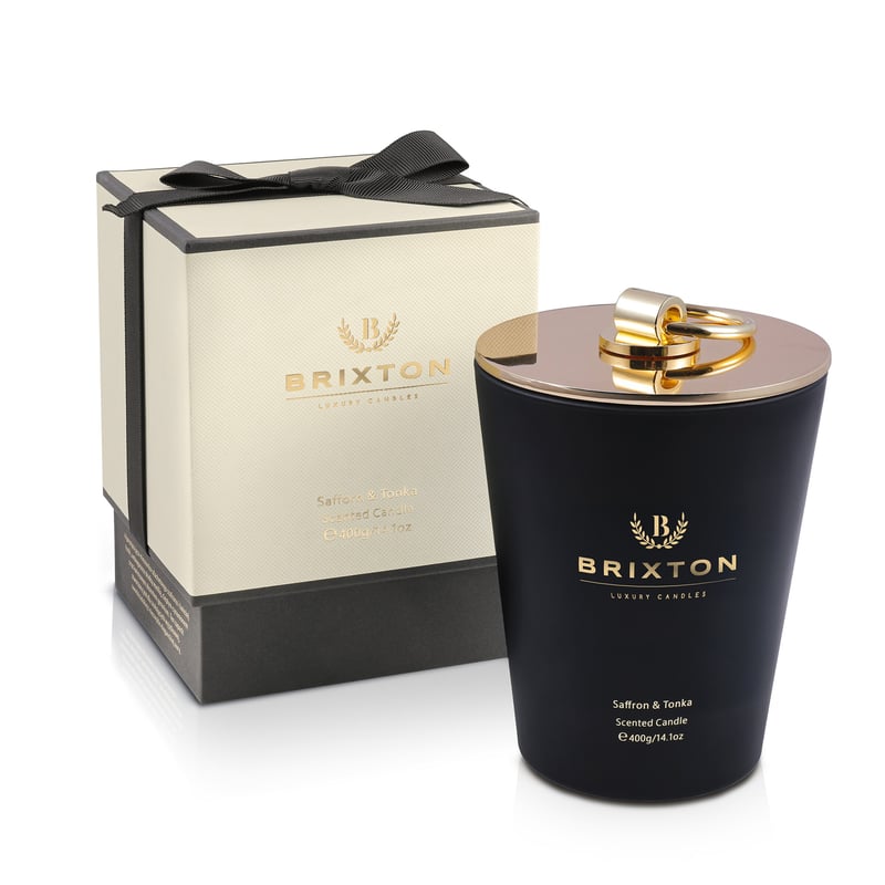 Świeca zapachowa w szkle BRIXTON 400g Saffron & Tonka Homms