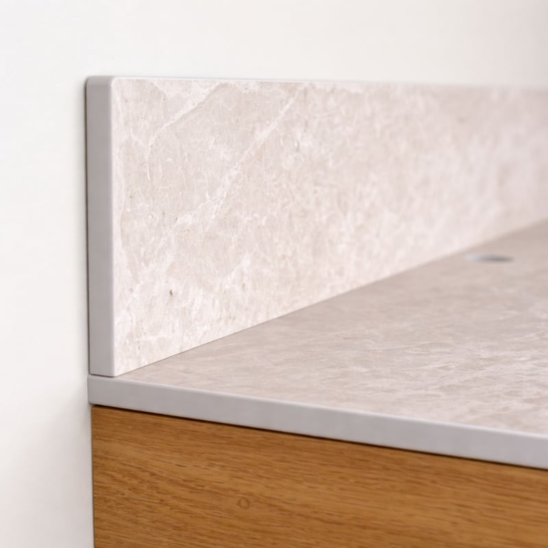 KOLM Blat łazienkowy HPL do szafki 70cm 71x46cm Cream Navona z panelem 12cm