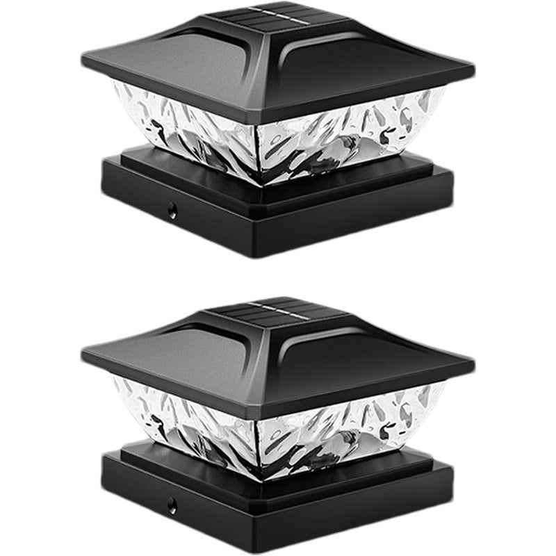 Lampa ogrodzeniowa, słupek solarny, wodoodporna dioda LED, podwójny tryb oświetlenia, oświetlenie zewnętrzne do ogrodów i ścieżek, 14,8 x 14,8