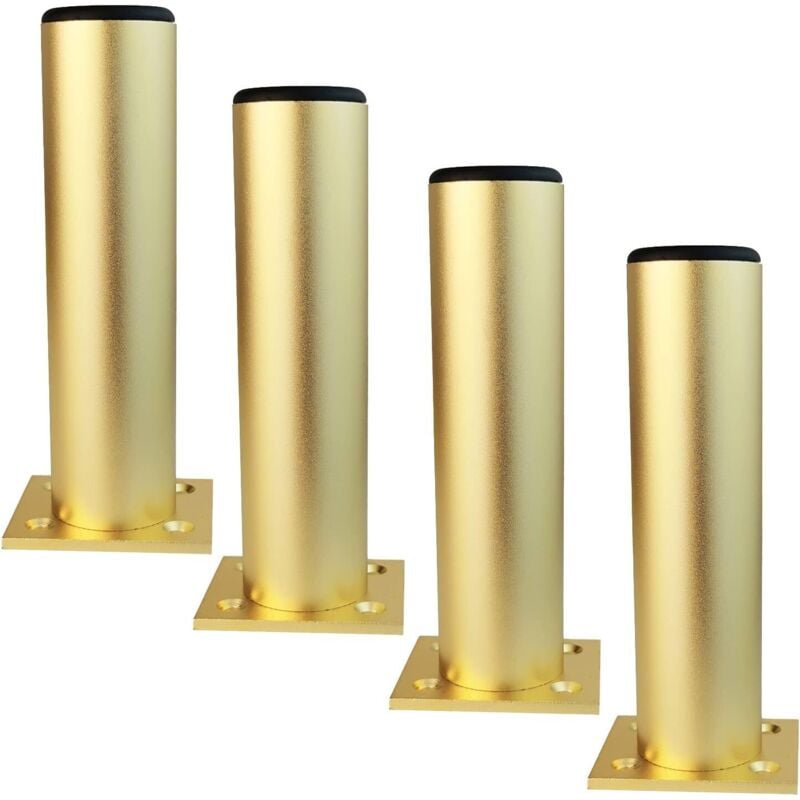 Nogi meblowe ze stopu aluminium, nogi do szafek, nogi do stołu kuchennego i sofy, metalowe, wysokość 200 mm, kolor złoty