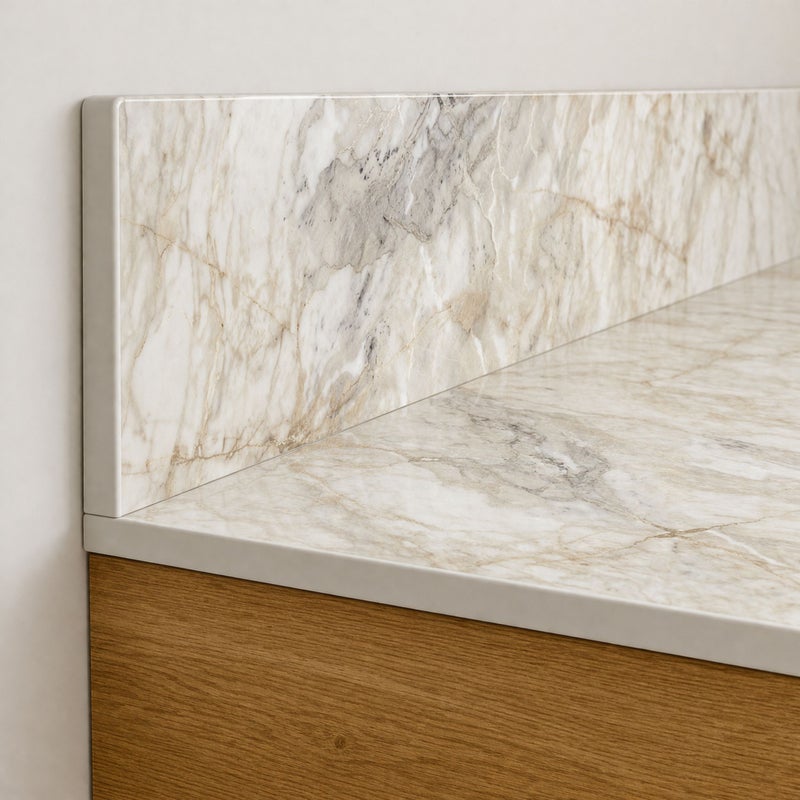 KOLM Blat łazienkowy HPL do szafki 90cm 91x40cm Breccia z panelem 30cm