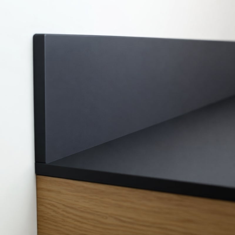 KOLM Blat łazienkowy HPL do szafki 60cm 60,5x46cm Black Mat z panelem 12cm