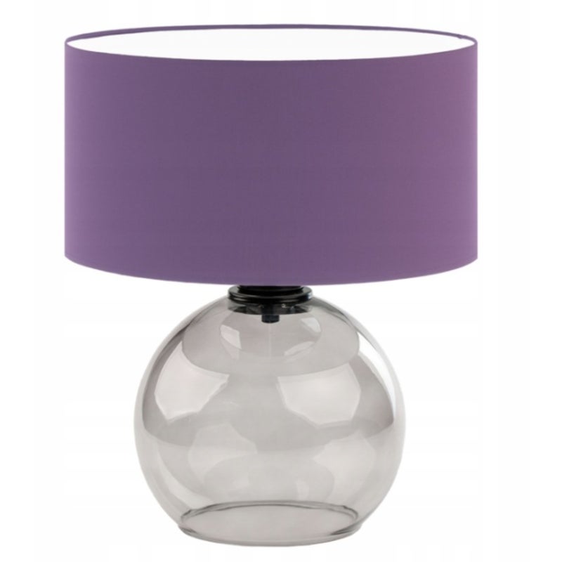 Lampka nocna na biurko lampa biurkowa szklana LED z abażurem walec 30cm PIENA