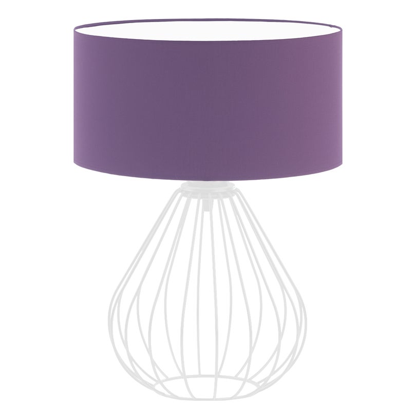 Lampka nocna na biurko lampa biurkowa druciana LED z abażurem walec 30 cm KONWALIA
