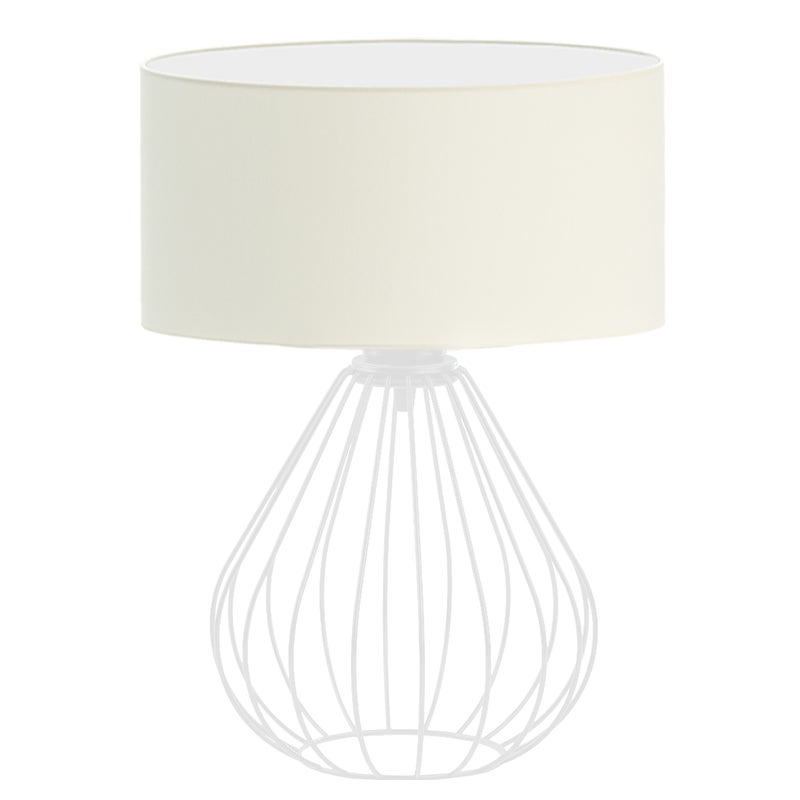 Lampka nocna na biurko lampa biurkowa druciana LED z abażurem walec 30 cm KONWALIA