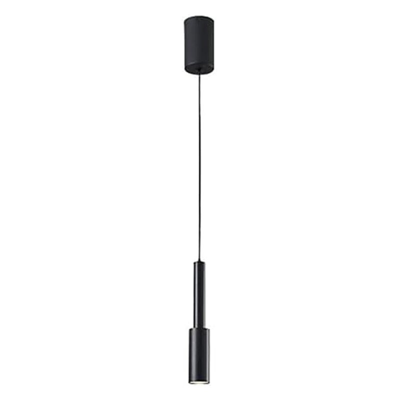 Nowoczesna i smukła lampa wisząca LED, długa aluminiowa rura, do salonu, jadalni i sypialni, czarna