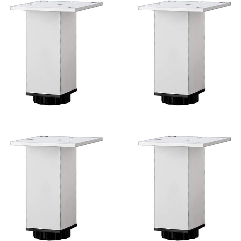 Nowoczesne nóżki do szafek kuchennych i łazienkowych wykonane ze stopu aluminium, regulowane, kwadratowe nóżki meblowe, 4 sztuki (10 cm/3,9 cala)