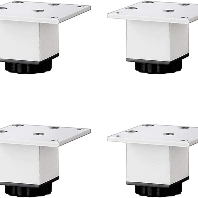 Nogi do szafek kuchennych i łazienkowych ze stopu aluminium, regulowane, kwadratowe, matowe srebro, 4 sztuki (5 cm/2 cale)