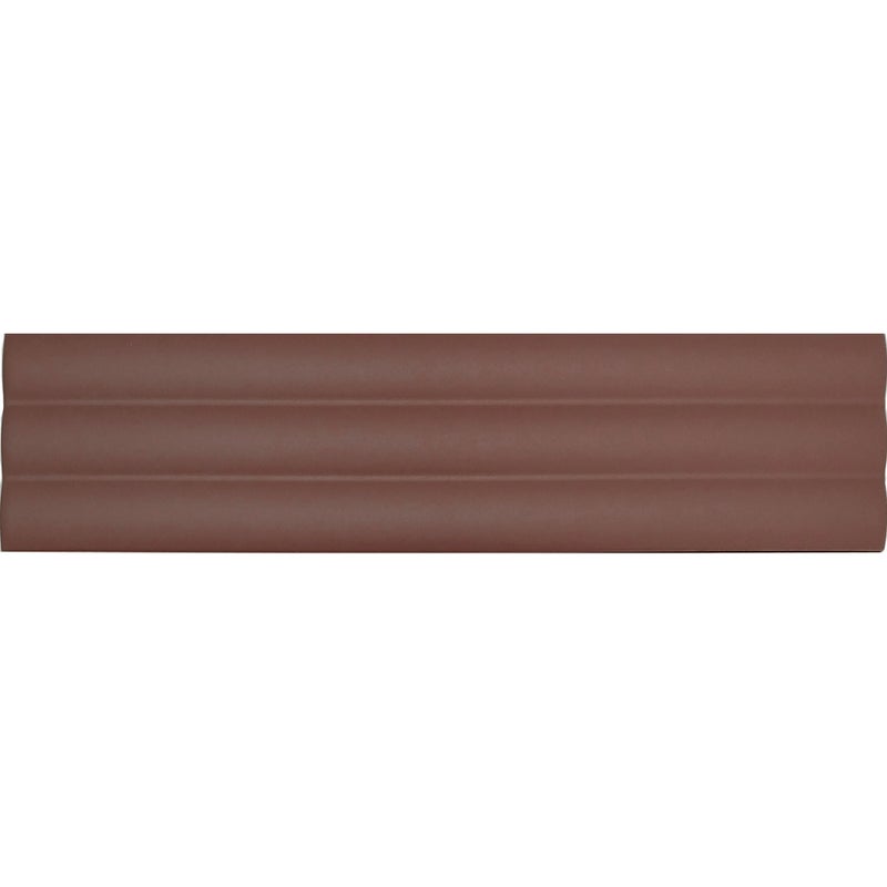 Matowa płytka ścienna z reliefem, czerwona, Acanto 10x40 cm Reeded Ginger