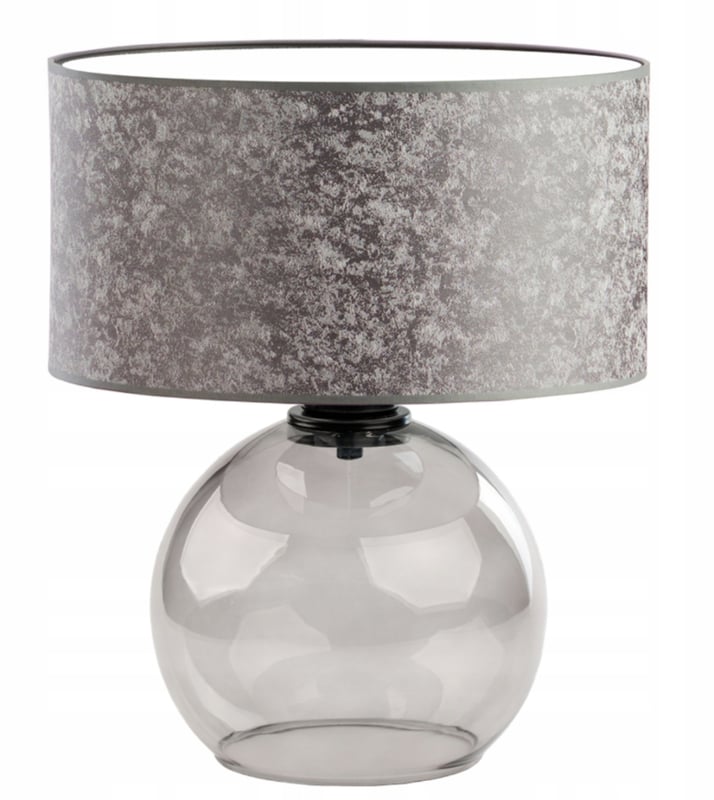 Lampka nocna na biurko lampa biurkowa szklana LED z abażurem walec 30cm PIENA