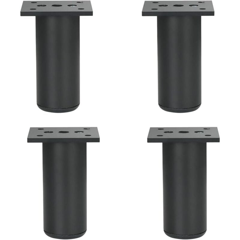 4 szt. aluminiowych nóg meblowych, nóg do szafek, metalowych nóg do stołu kuchennego i sofy, wysokość 80 mm, czarne