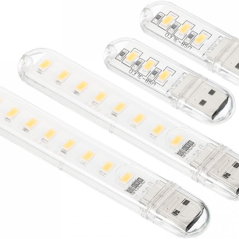 Lampka nocna USB, 1 zestaw miniaturowych przenośnych lampek LED z wtyczką do wystroju domu, czytania, spania, kempingu, ciepła biel