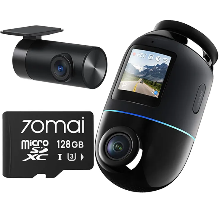 70mai 4K Omni X800 set Czarna + karta 70mai microSD 128GB