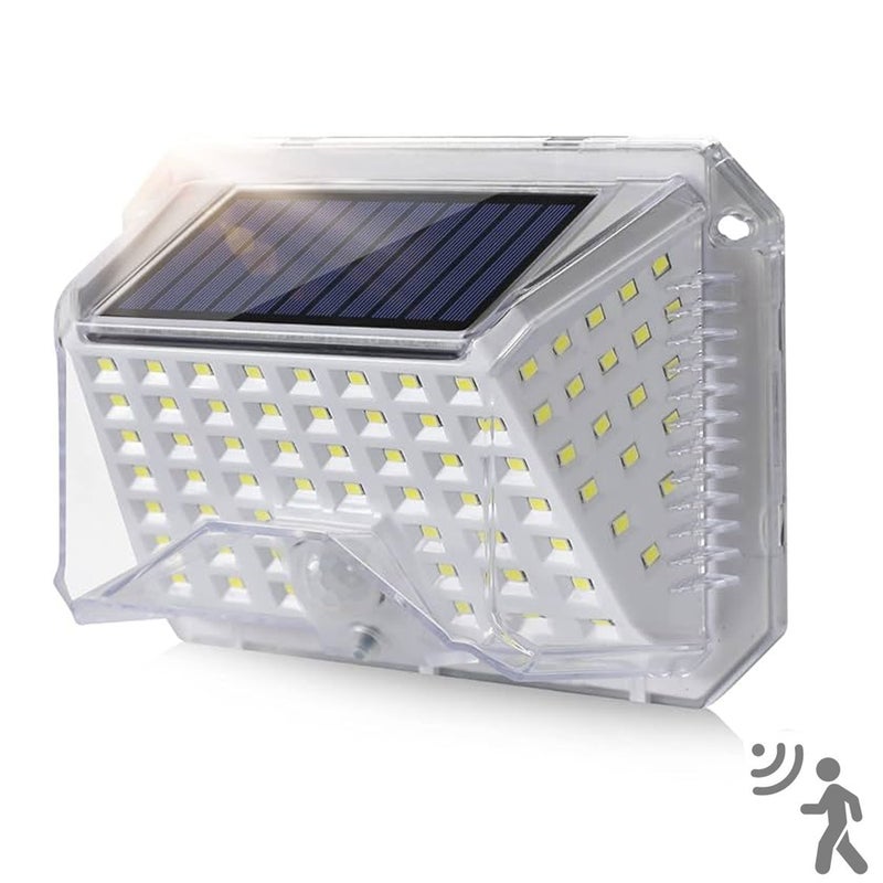 Zewnętrzna lampa solarna z czujnikiem ruchu, wodoodporna IP65, reflektor LED, lampa ścienna zewnętrzna, reflektor solarny z 3 trybami