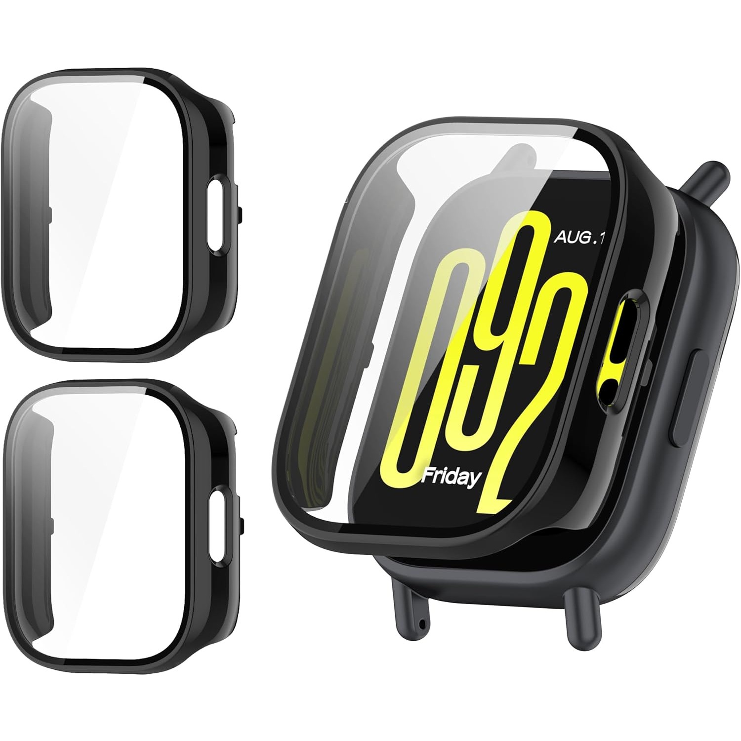 TEMU Zestaw 2 szt.: Etui na zegarek Watch 5 Active/Lite, hartowana szyba ochronna HD + zintegrowane twarde etui z PC, akcesoria do inteligentnych