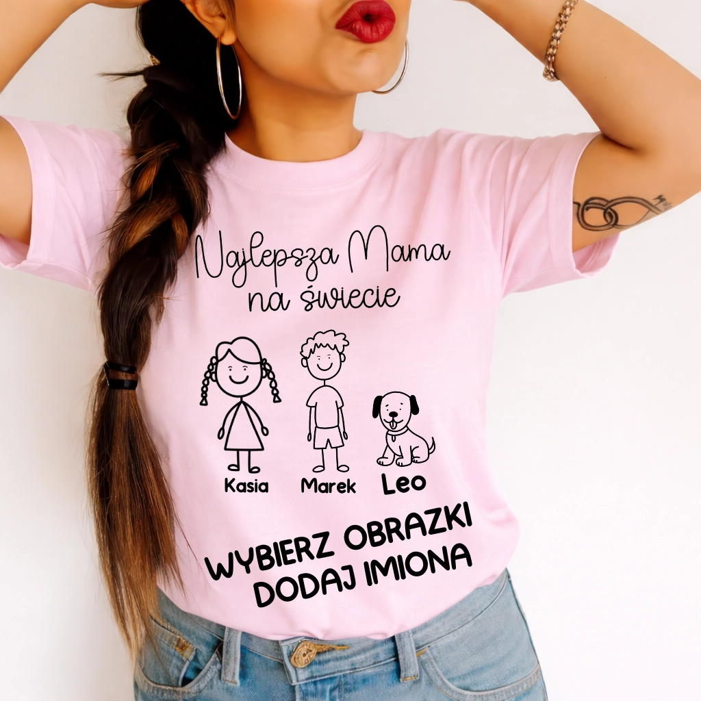 Koszulka dla Mamy na Dzień Mamy z imionami dzieci
