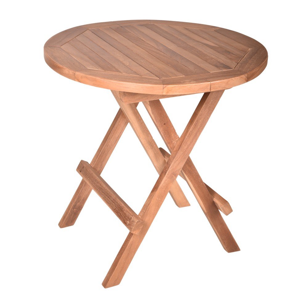 Okrągły stolik ogrodowy z litego drewna tekowego ø 50 cm Mitan – Garden Pleasure