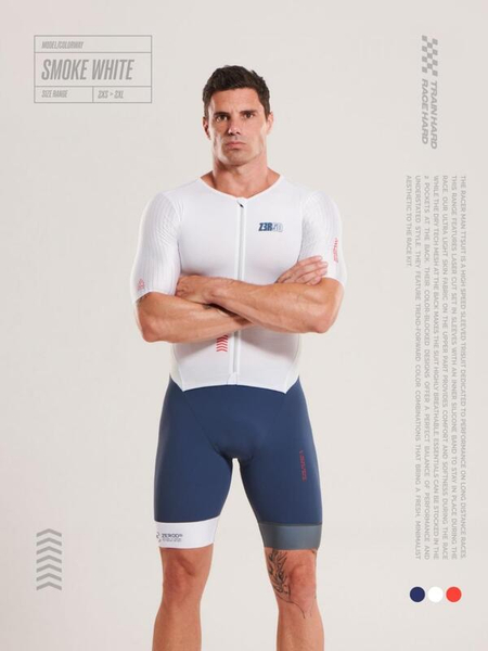 ZEROD Strój triathlonowy męski RACER TT SUIT smoke white