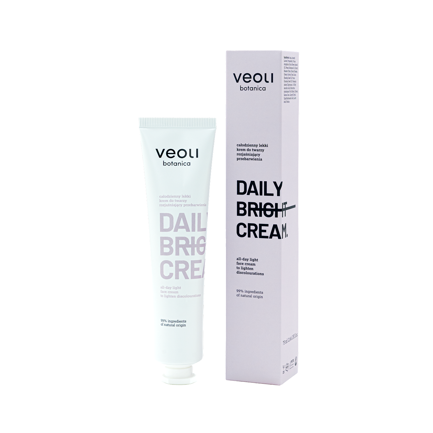 Veoli Botanica Daily Bright Cream Całodzienny Lekki Krem do Twarzy Rozjaśniający Przebarwienia 75ml