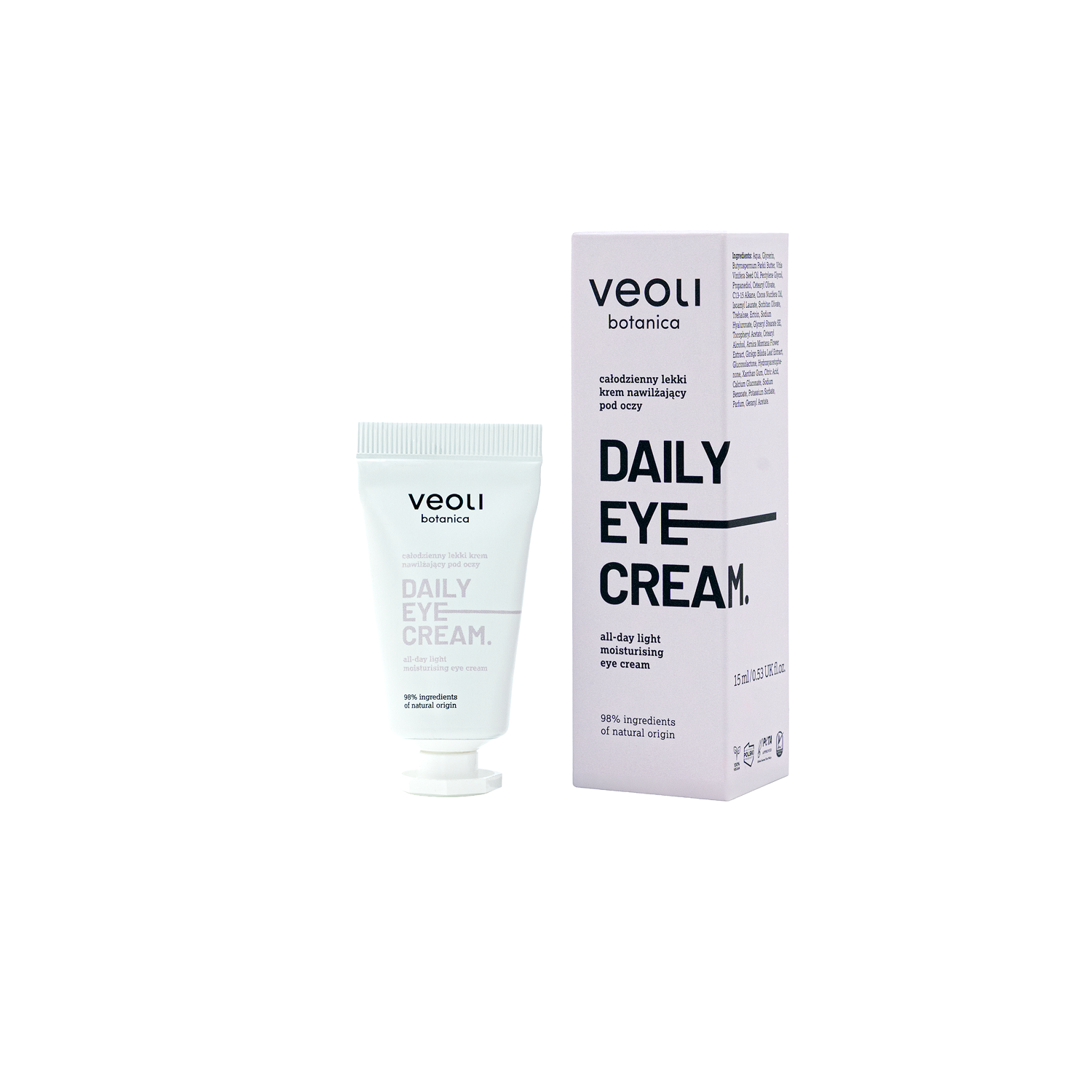 Veoli Botanica Daily Eye Cream Całodzienny Lekki Krem Nawilżający pod Oczy 15ml