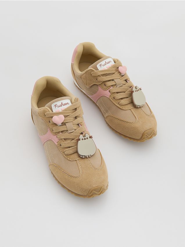 Reserved - Sneakersy Pusheen - beżowy