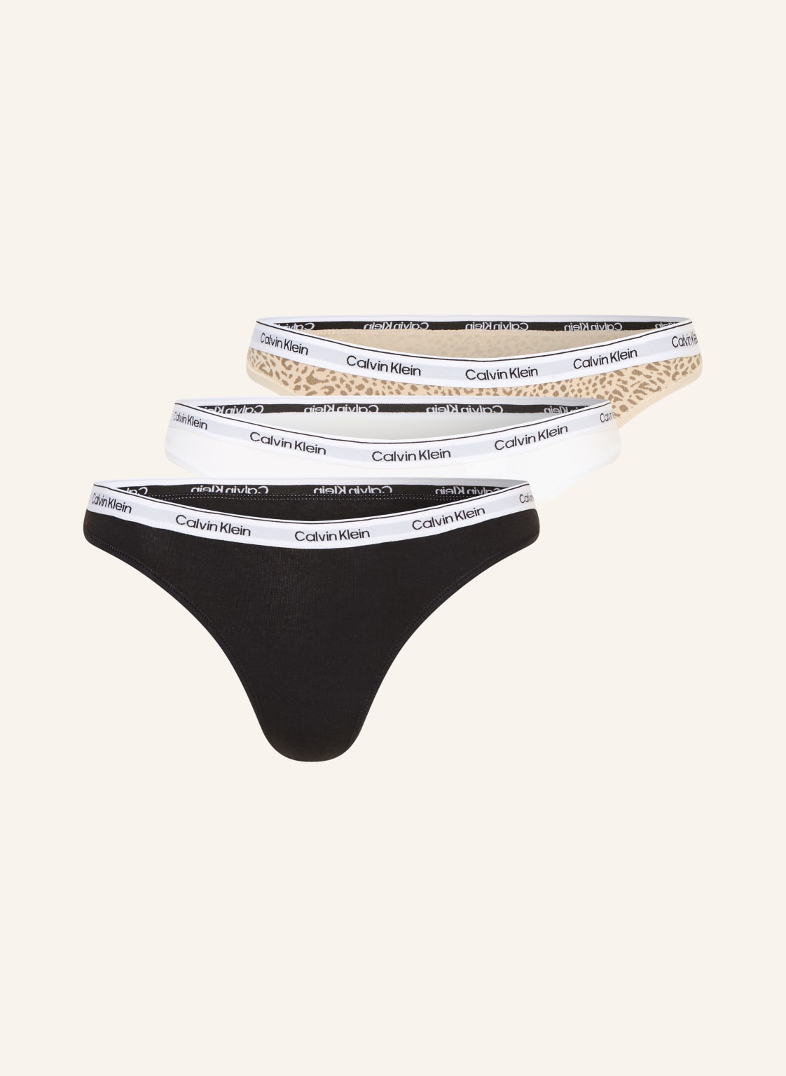 Calvin Klein 3-Pak Stringów Icon Logo braun