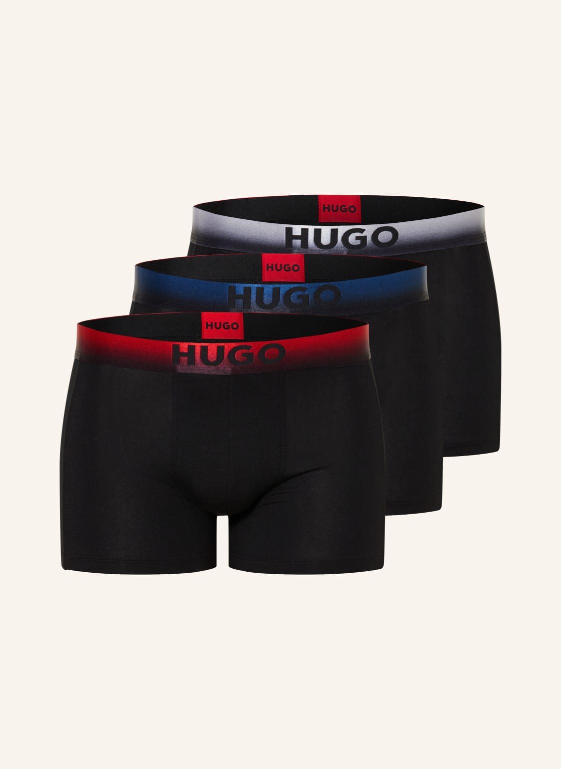 Hugo 3-Pak Bokserek schwarz