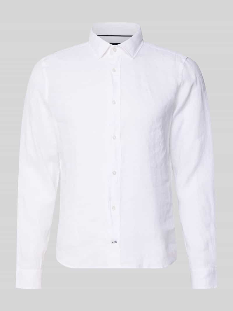 Koszula lniana o kroju casual fit z kołnierzykiem typu kent model 'Mike'